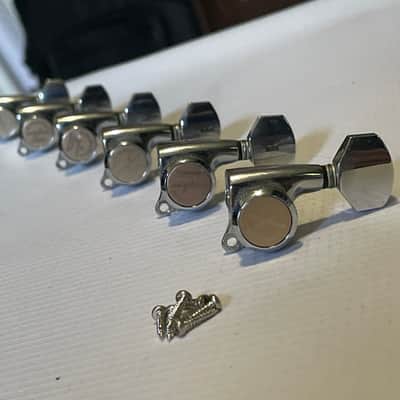 2010's Guyker GOTOH Style 6 In Line RH Chrome Electric Guitar Locking Tuners Tuning Pegs image 2