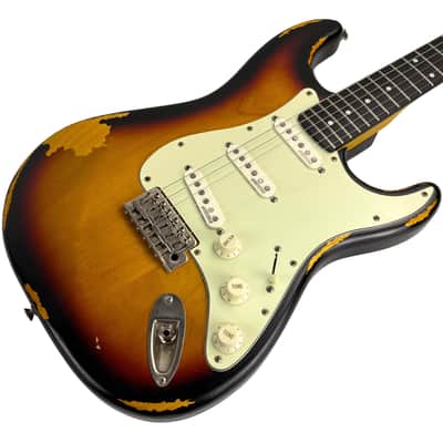 Vintage V6MR-SB Icon Series SSS with Rosewood Fretboard- Distressed Sunburst (Used) image 5
