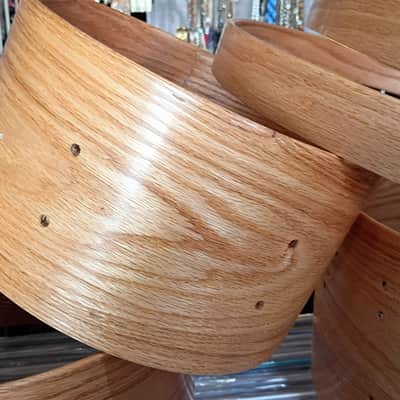 Red Oak Steam bent Semi-Solid Slim Bare Project shell Drum Set by Erie Drums image 3