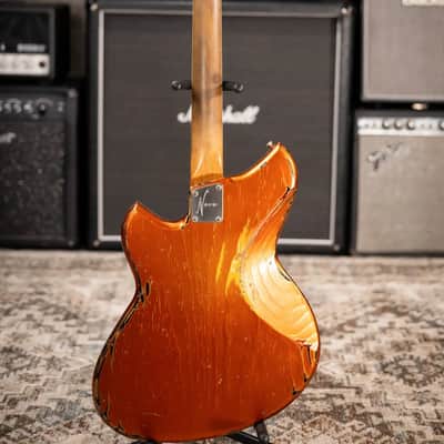 Novo Custom Shop Serus J Baritone Electric Guitar - Candy Apple Orange over 64 3-Tone Burst with Gig Bag image 7