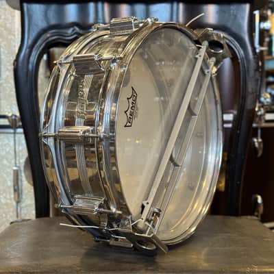 VINTAGE 1960's 5x14 Rogers 5-Line Chrome over Brass Dynasonic Snare Drum image 6