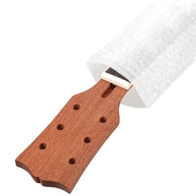 Electric Guitar Neck, 22 Fret Guitar Neck Mahogany Rosewood Fingerboard with Binding Inlay for Lp Guitar Replacement, with a Natural Finish and White Trapezoid Inlay image 3