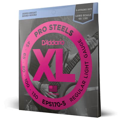 D'Addario D'Addario EPS170 5 Reg Light ProSteels Electric Bass 5 String Bass String Set image 2