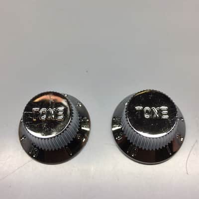 3 Stratocaster Style Tone Knobs Chrome image 1