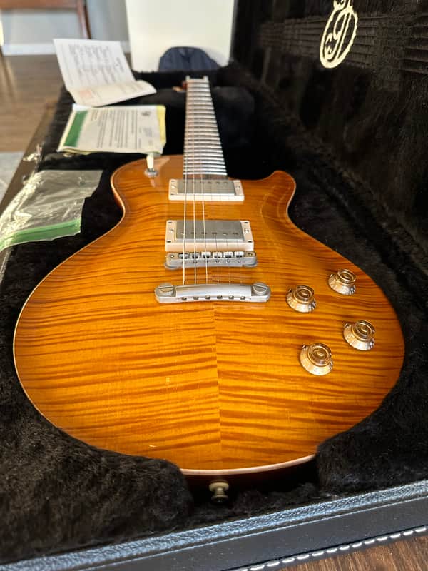Patrick James Eggle Macon Carved Top SC - Brazilian Board - Faded Gold Burst image 1
