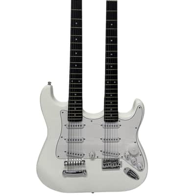 Zenison DOUBLE NECK Electric Guitar WHITE - 12 & 6 String Deluxe PADDED Gig Bag image 2