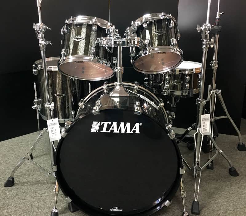 Tama Starclassic Performer B/B Black Clouds Silver Linings 4 piece shell kit w/ matching snare image 1