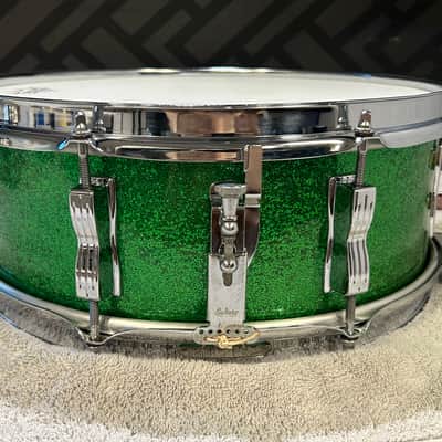 Ludwig Green Sparkle Jazz Festival Snare Drum - Excellent - 1960s image 4