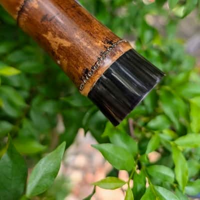 Long-Xiao Flute-Yellow Bamboo– Concert-Tuned Key E/D/C/B (Lowest Note), 8 Holes, 3 Piece - Finish with Lacquer Protection Inside, Xiao's tail is covered with buffalo horns image 10