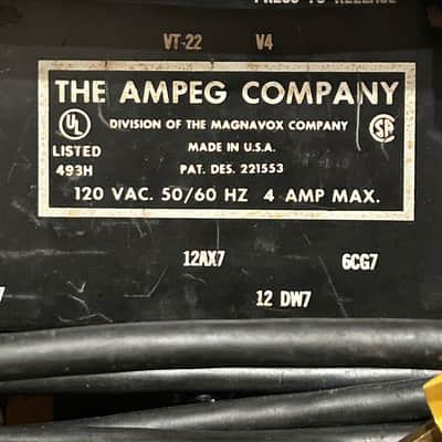 Sweet 1973 Ampeg V4 100 Watt Head & 4X12 Ampeg Cabinet Half Stack, Excellent Condition Serviced and Ready to Rock ! image 10