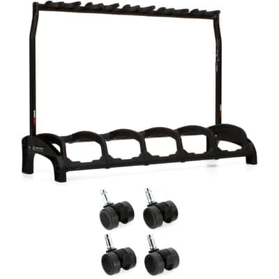 K&M 17515 Guardian 5 Guitar Stand and 4 Casters - Black image 1