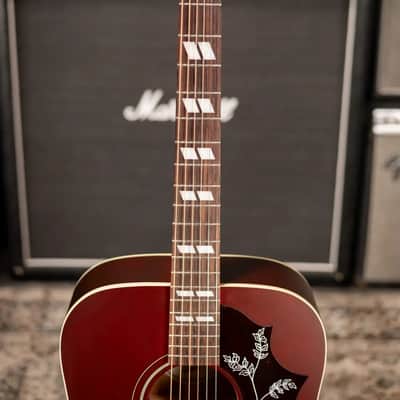 Gibson Hummingbird Special Dreadnought Acoustic/Electric Guitar - Satin Wine Red with Gig Bag image 5