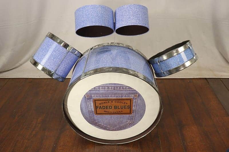 Noble&Cooley Faded Blues Junior Metal Drum Kit Set Vintage image 1