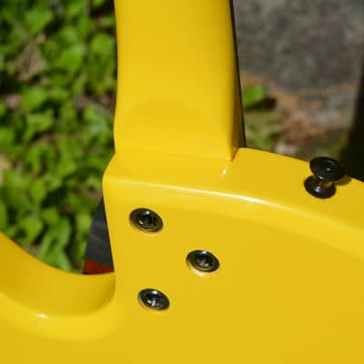 2023 Airline Bighorn Guitar in a TV Yellow finish w/New Black Dunlop Straploks & comes in a New Black Gator Hardshell Case ~ As New ! image 7