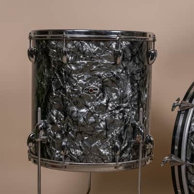 1970s Slingerland "New Rock" Black Diamond Pearl Drum Set image 2