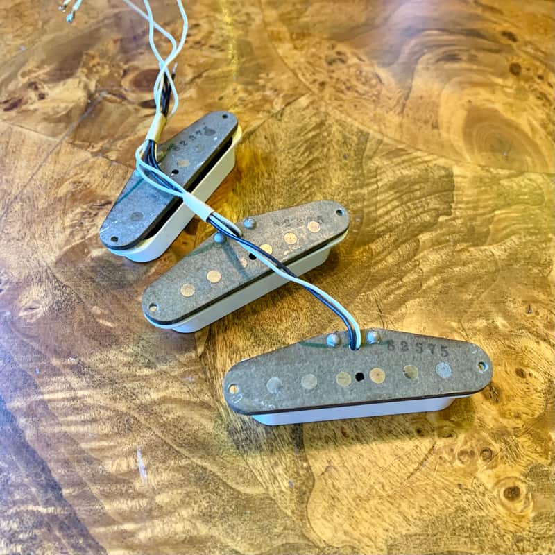 Fender Stratocaster pickups 1975 Grey bottom original vintage USA strat image 1