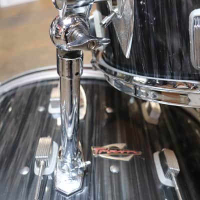Trixon 3pc Speedfire Drum Set Black Stripe Vintage 1960's image 4