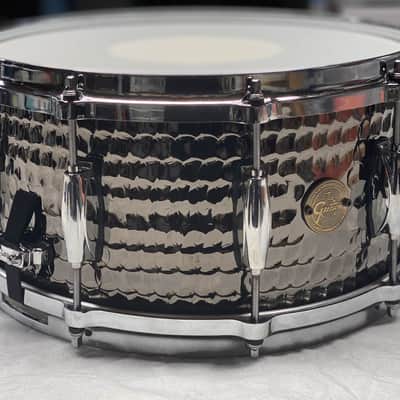 Gretsch S1-6514-BSH Full Range Series Hammered Steel 6.5x14" Snare Drum 2012 - Present - Hammered Black Nickel Over Steel image 3