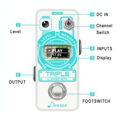 Triple Looper Guitar Effect Pedal with Time Progress Bar Display image 6