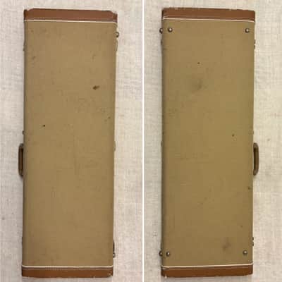 1990’s Fender Tweed Hardshell Case Fits Stratocaster / Telecaster Plush Red Interior image 7