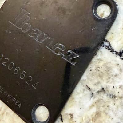 Ibanez Neck plate with serial number Korea 90s - Black image 4