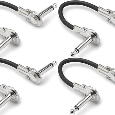 Hosa Low Profile Right Angle 6" Pedal Patch Cables IRG-100.5 Pack of 4