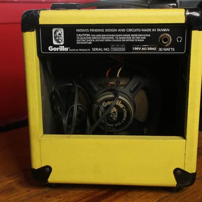 RARE Vintage 1980s Gorilla GG20 Electric Guitar Practice Amp YELLOW image 3