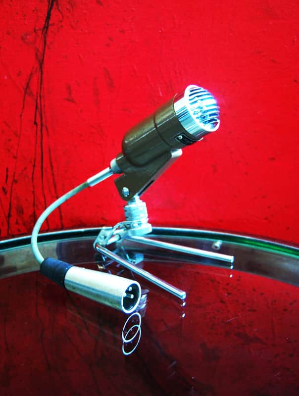 Vintage 1960's Argonne AR-16 dynamic harp microphone High Z w accessories Calrad Lafayette Olson Shield image 1
