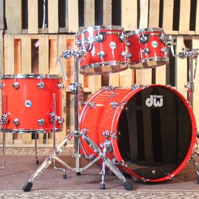DW Collector's Maple Mahogany Scarlet Red Drum Set - 22,10,12,16 - SO#1288921 image 1