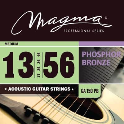 Magma Acoustic Guitar Strings Medium Gauge Phosphor Bronze Set, .013 - .056 (GA150PB) image 1