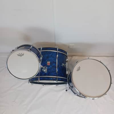 Premier 20,12,16" Blue Pearl Drum Set 3Ply Birch+Die-Cast-Rims Vintage 60s#54 UK image 5