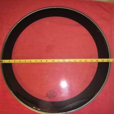 Ludwig 20 inch Rockers bass/kick drum head 2000's - clear/black edge image 1