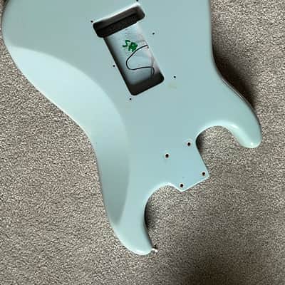 2005 Fender Highway One Stratocaster guitar body daphne blue image 7