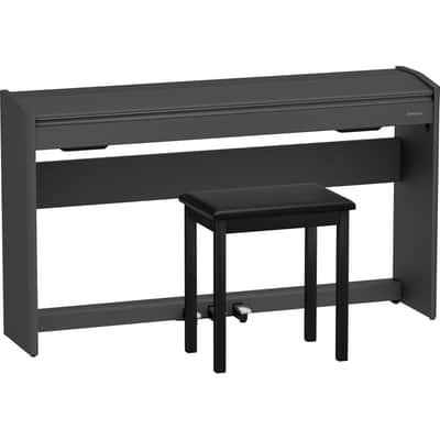 Roland F-107-BK 88-Key Slim Digital Piano w/ Stand, Bench, and 3-pedals, Black image 2