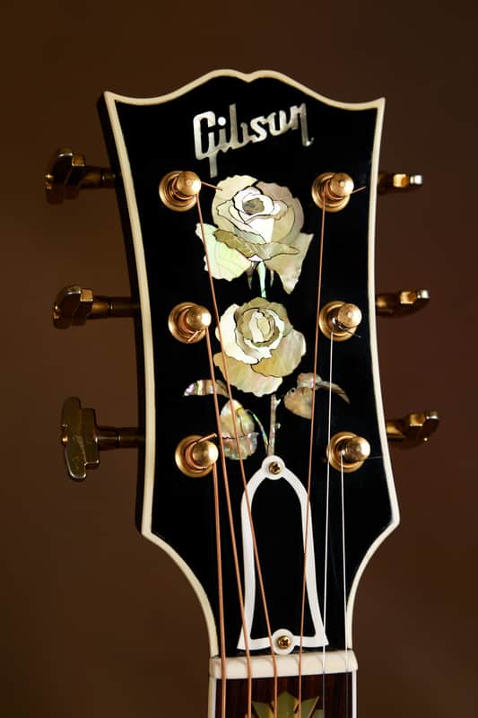 Gibson SJ-200 Rose Custom Acoustic Guitar Black J-200 | Reverb