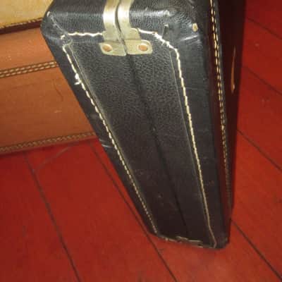 1969 Rickenbacker 3/4 size electric guitar case Black w blue interior image 3