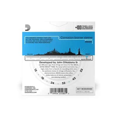 D'addario EJ11-3D 80/20 Bronze 12-53 3 Pack image 2