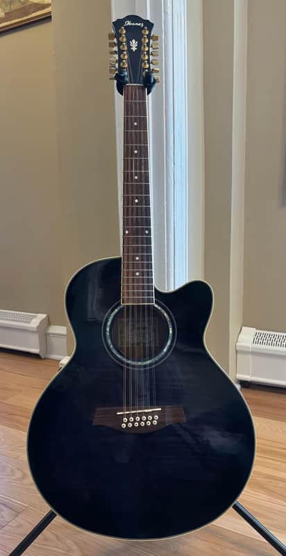 Ibanez AEL2012E-TKS-14-01 made in 2010 - Black semi-transparent w/ gig bag image 1