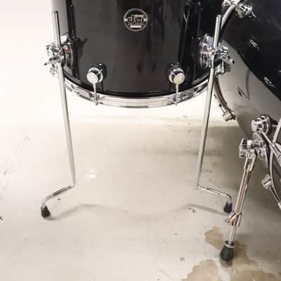 DW Performance Black Lacquer 5pc Drum Kit Set 22,16,12,10,8" image 2