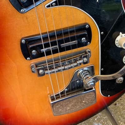 1968  Teisco V2 Sunburst . Very cool MIJ guitar Mezurashi (rare) image 15