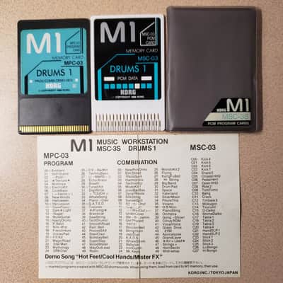 Korg M1 MPC-03 and MSC-03 DRUMS 1 Set Program Cards