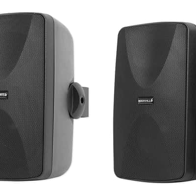(4) Rockville WET-7020B Black 5.25" Indoor/Outdoor Home Audio Wall Speakers image 1