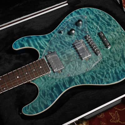 MusicMan BFR Steve Morse LTD 2017 - Tahitian Blue Quilt image 13