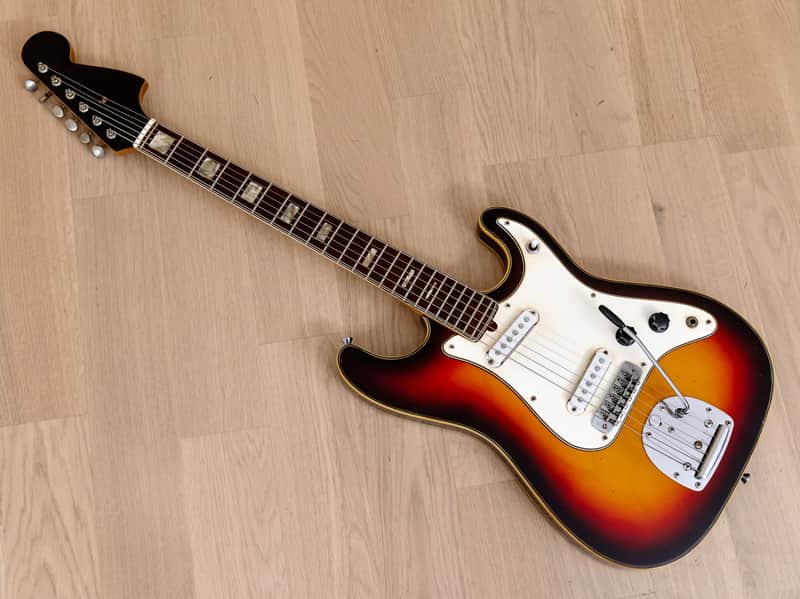 1960s Elk Wild Cat Vintage Semi-Hollow Electric Guitar Sunburst