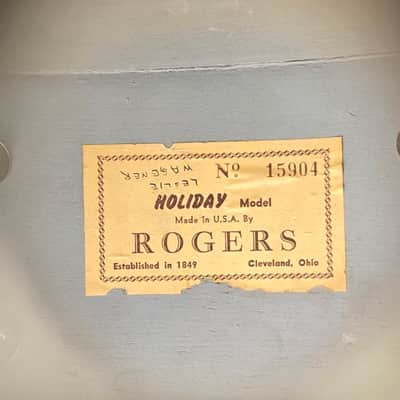 Rogers 6.5x14 wooden snare drum 1960s - white Marine Pearl image 7