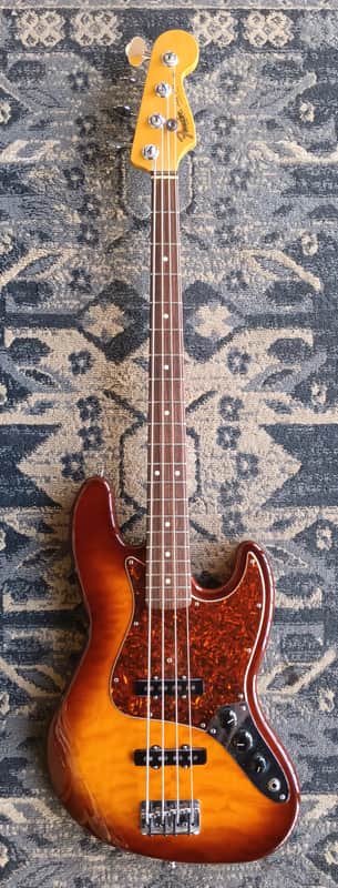 Fender American Deluxe Jazz Bass Special Edition Quilt 1999-2000 - Tobacco Burst image 1
