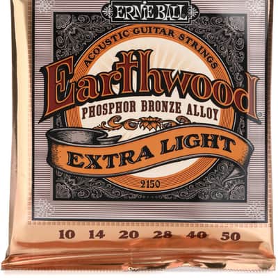 Ernie Ball 2150 Earthwood Phosphor Bronze Acoustic Guitar Strings - .010-.050 Extra Light image 1