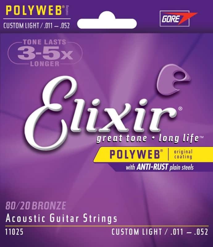 Elixir Polyweb 80/20 Bronze Custom Light .011-.052 image 1
