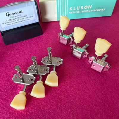 Kluson  No line 3 + 3 tuners Left and rigth hand used in Gibson Les Paul 1952 to 1956 2020 Nickel image 1