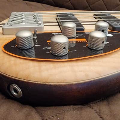 Cort A4PLUSFMMHOPN Figured Maple Top Mahogany Body 5pcs Maple Neck 4-String Electric Bass Guitar image 13